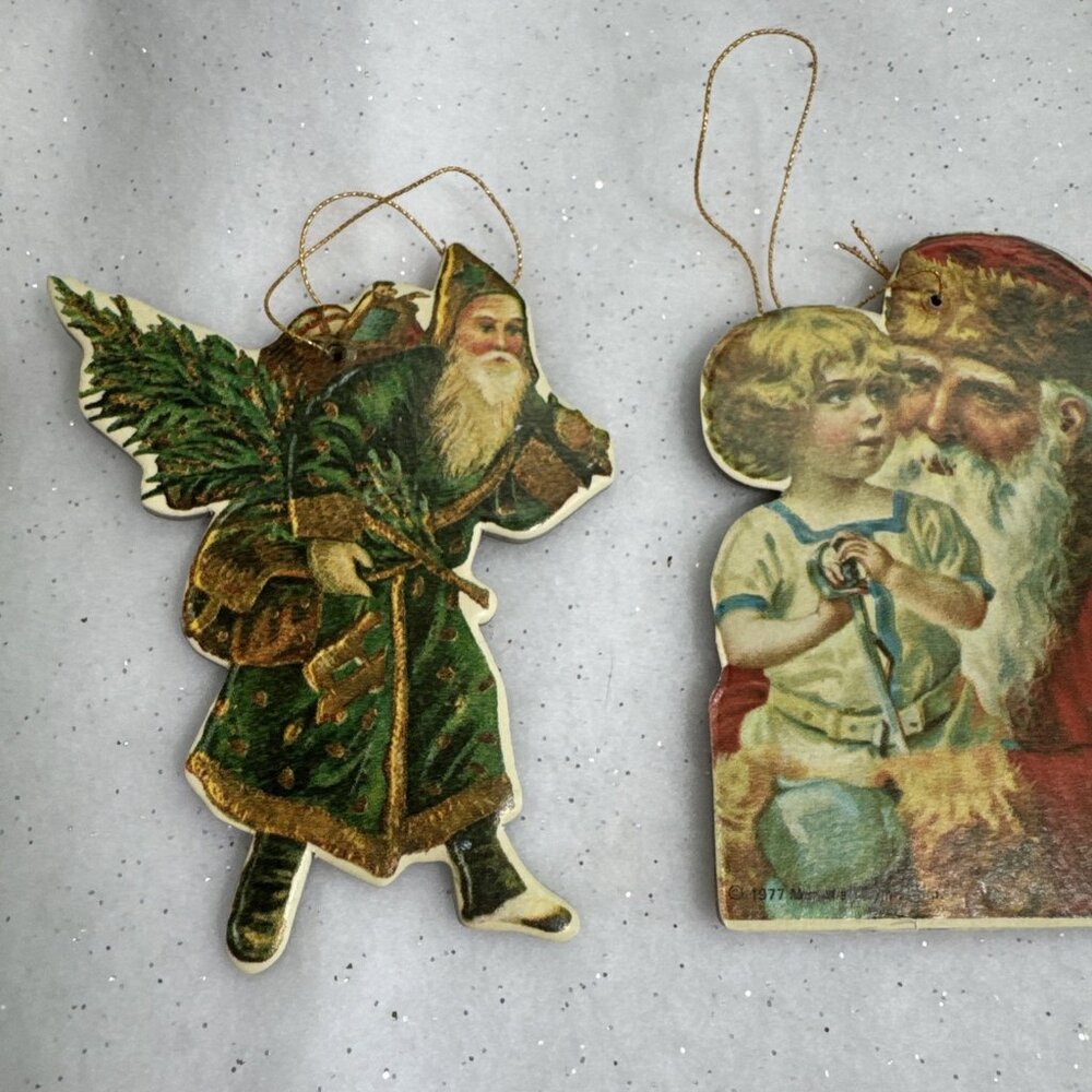 4 Vtg 1977 Merrimack Publ. Corp Die Cut Christmas Ornaments - Picture 5 of 12